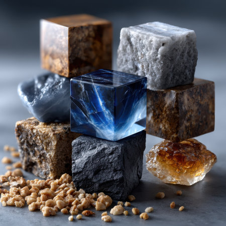 A collection of different colored rocks and stones are stacked on top of each other. The stones are of various sizes and shapes, and they are arranged in a way that creates a visually interestingの素材