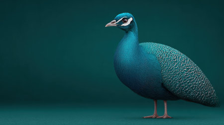A blue and white bird with a black beak stands on a green background. The bird is the main focus of the image, and its bright colors create a sense of vibrancy and energyの素材