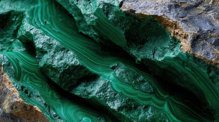 A large rock with a green streak is displayed. The rock is predominantly green, but the green streak adds a unique and interesting element to its appearanceの素材
