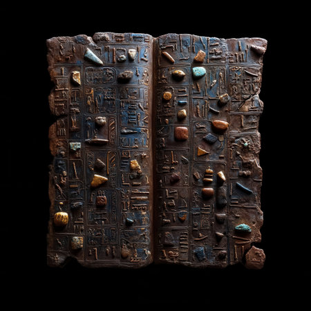 The image is of a book with a lot of different colored stones on it. The book is open to a page with a lot of different shapes and sizes of stonesの素材