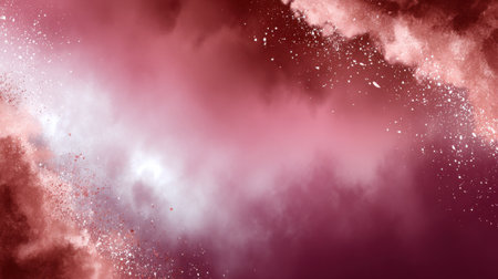 A red and white background with a pink cloud in the middle. The background is filled with white and red specksの素材