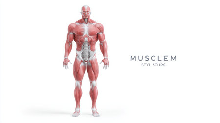 Human Anatomy - Muscles and Muscles isolated on white backgroundの素材