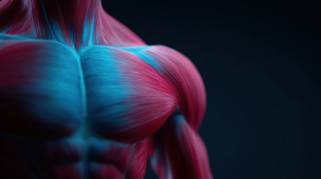 Human Body Anatomy - Muscular Athletic Body 3D Renderingの素材