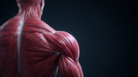 Human Body Anatomy - Muscles and ligaments. 3D Renderingの素材