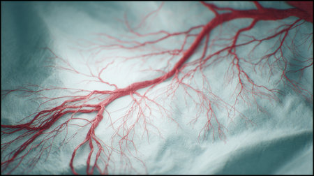 Human veins and circulatory system. Realistic 3D illustration.の素材