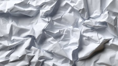 A white piece of paper with a lot of wrinkles and creases. The paper is torn and crumpled, giving it a sense of chaos and disorder. The image evokes a feeling of disarray and confusionの素材