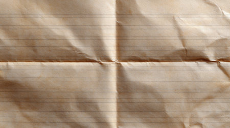A piece of paper with a brownish color and a crumpled texture. The paper appears to be torn and has a worn out lookの素材