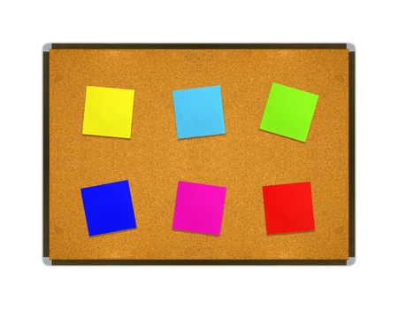 colorful note paper on borad background