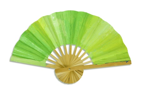 Green  spanish fan isolatd on white background.の写真素材