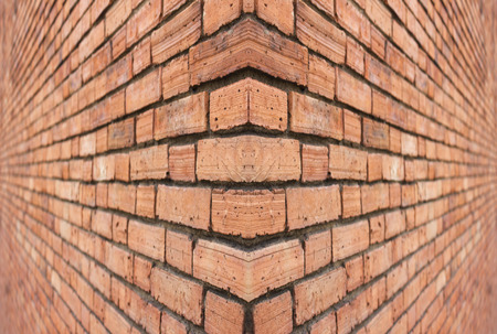 Close up of brick wall ending in infinityの写真素材