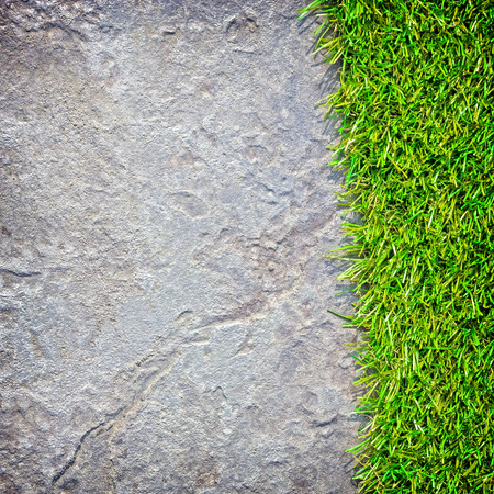 close-up grass and stone texture backgroundの写真素材