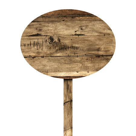 Wooden sign isolated on white.の写真素材