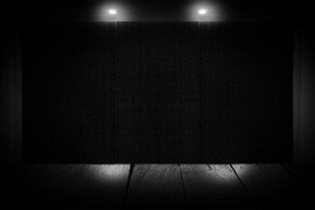 Ceiling light and dark wall background for texture. Abstract dark wall background.の写真素材