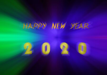 Happy New Year 2020 on abstract  light background. New year party.
