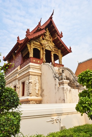 detail of the temple Wat Phra Singh in Chiang Maiの写真素材
