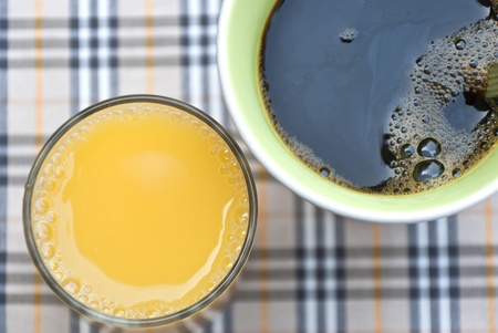 Breakfast with  orange juice and coffee ,の写真素材