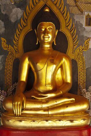 Buddha statue at Wat Pratat Doi Su-tep, Bangkok Thailandの写真素材