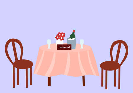 Reserve a table in a cafe, a vector graphicsのイラスト素材