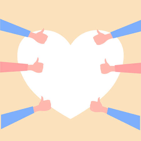 People show finger up against heart, a vector chartのイラスト素材
