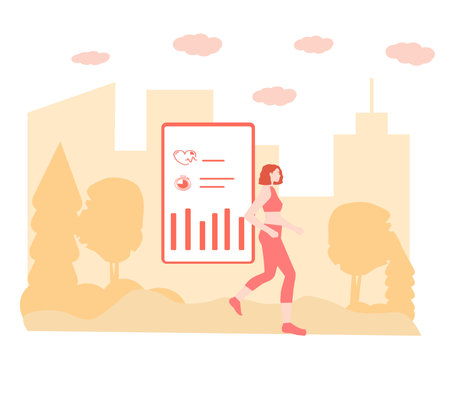 Online sports with app, a vector graphicsのイラスト素材