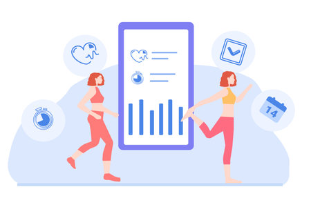 Online sports with app, a vector graphicsのイラスト素材