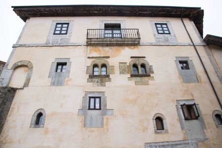 Palace  home of Rivero - Gastañaga    XV century mansion medieval structure  Llanes  Asturias  Spainの写真素材