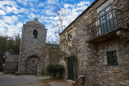 External Church stone pilgrims stop the Pilgrim  Camino の写真素材