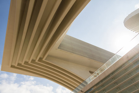 OVIEDO, SPAIN - JUNE 16: Detail of a building sector Conference and exhibition center City of Oviedo...