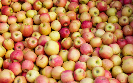 Lots of apples in bulk in the market