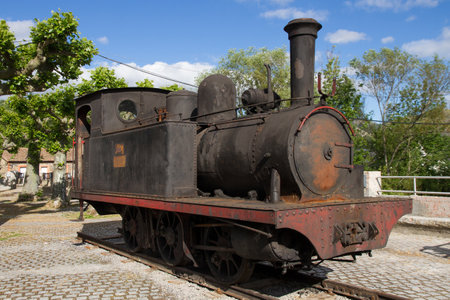 Old Steam Locomotive for the transport of coal exposed in public park