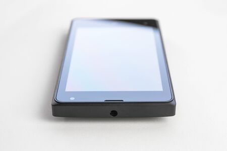Mobile phone smartphone isolated on white backgroundの写真素材