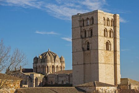 Tower and Dome of the Cathedral of Zamora in Spainの写真素材
