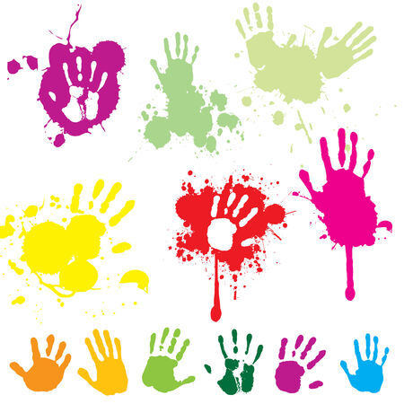 Hand print with splattersのイラスト素材