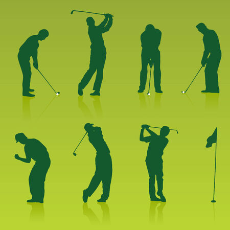 Golf playersのイラスト素材