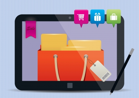 Mobile Shopping concept illustrationのイラスト素材