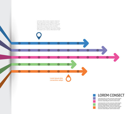 Colorful Flat Arrow Timeline Template のイラスト素材