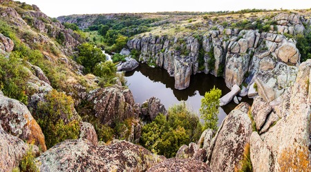 The Aktovo canyon, the wonder in Ukrainian steppe.の写真素材