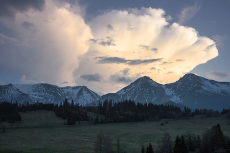 High Tatras - Belianske Tatry mountains - peaks Zdiarska Vidla and Havranの写真素材