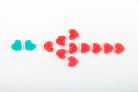 Colorful Assorted Jelly Candy on White Backgroundの写真素材