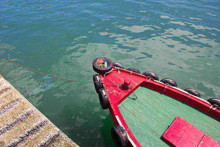 boat on the sea at sichangの写真素材