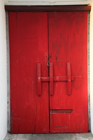 An old red temple gateの写真素材