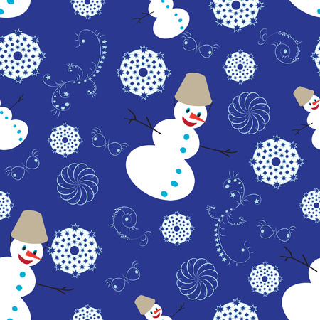 	Repeated pattern with snowmenのイラスト素材