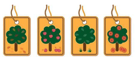 Tags with treesのイラスト素材