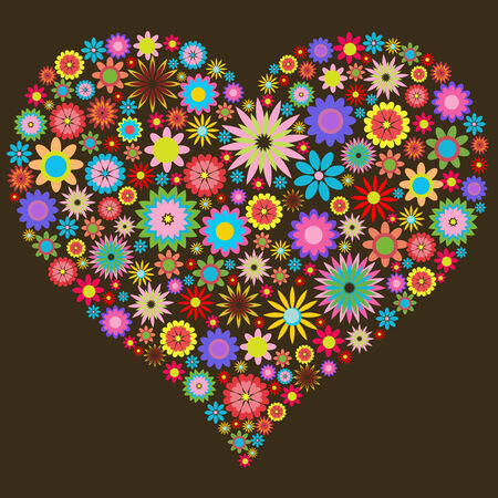 Flower heartのイラスト素材