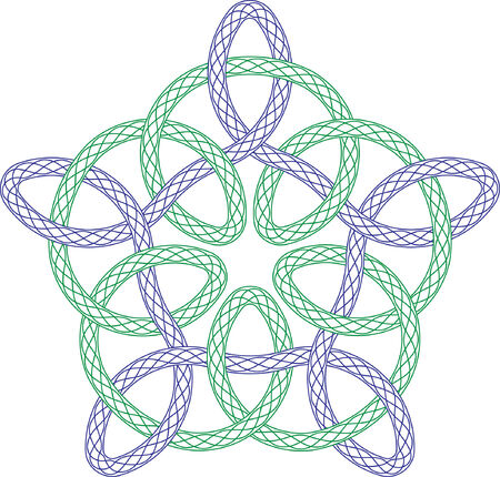 Guilloche rosette, vector pattern for currency, certificate or diplomas with Celtic designのイラスト素材