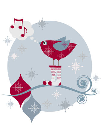 Decorated birdのイラスト素材