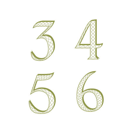 Guilloche style font for diploma, currency or certificateのイラスト素材