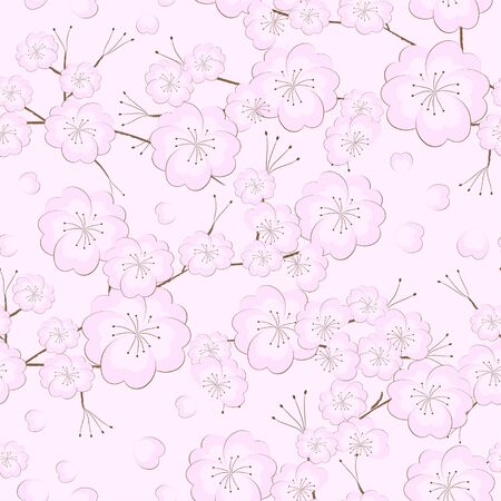 Seamless background japanese cherry treeのイラスト素材