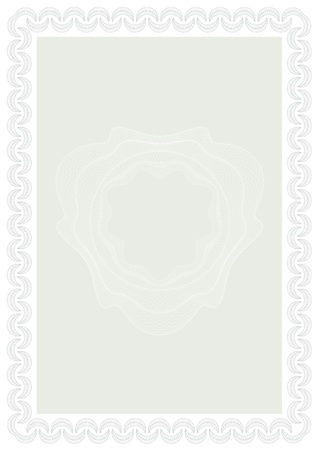 Guilloche style form for diploma or certificate. A4.のイラスト素材