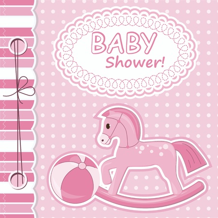 Baby girl scrapbook cardのイラスト素材